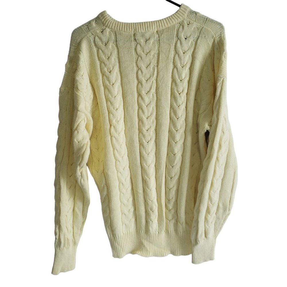 1990's Men's Medium Jockey Cable Knit Sweat Pullover Preppie Country Club